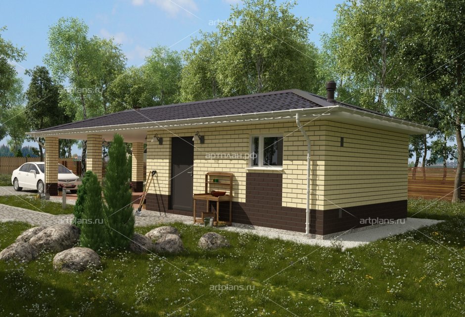 Проект баня гараж беседка