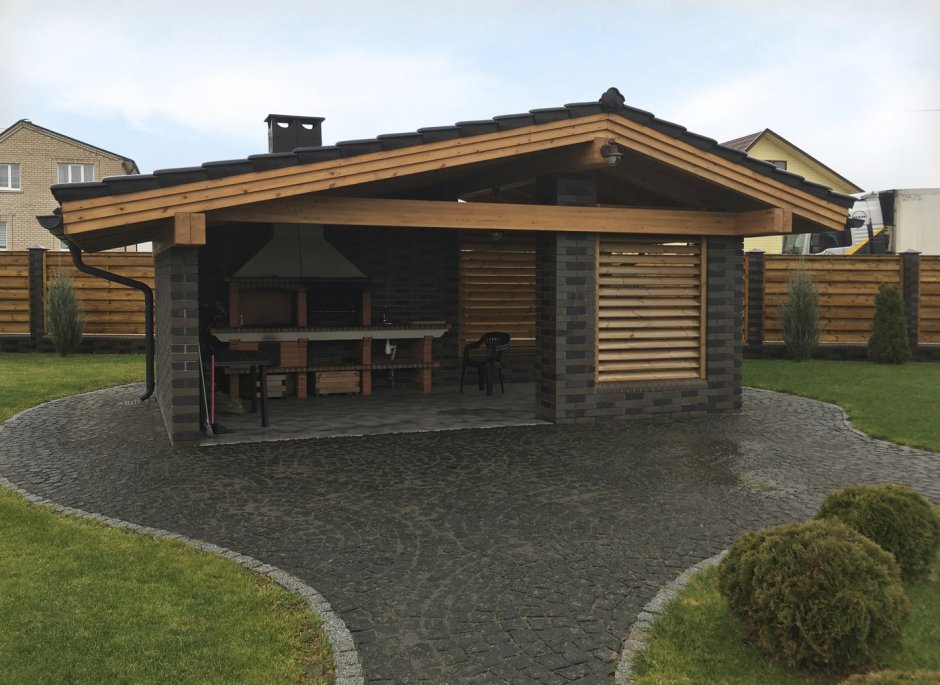 Баня с террасой и мангальной зоной проекты