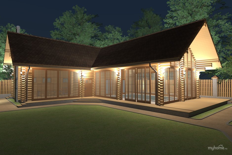 Баня с террасой и бассейном под одной крышей проекты