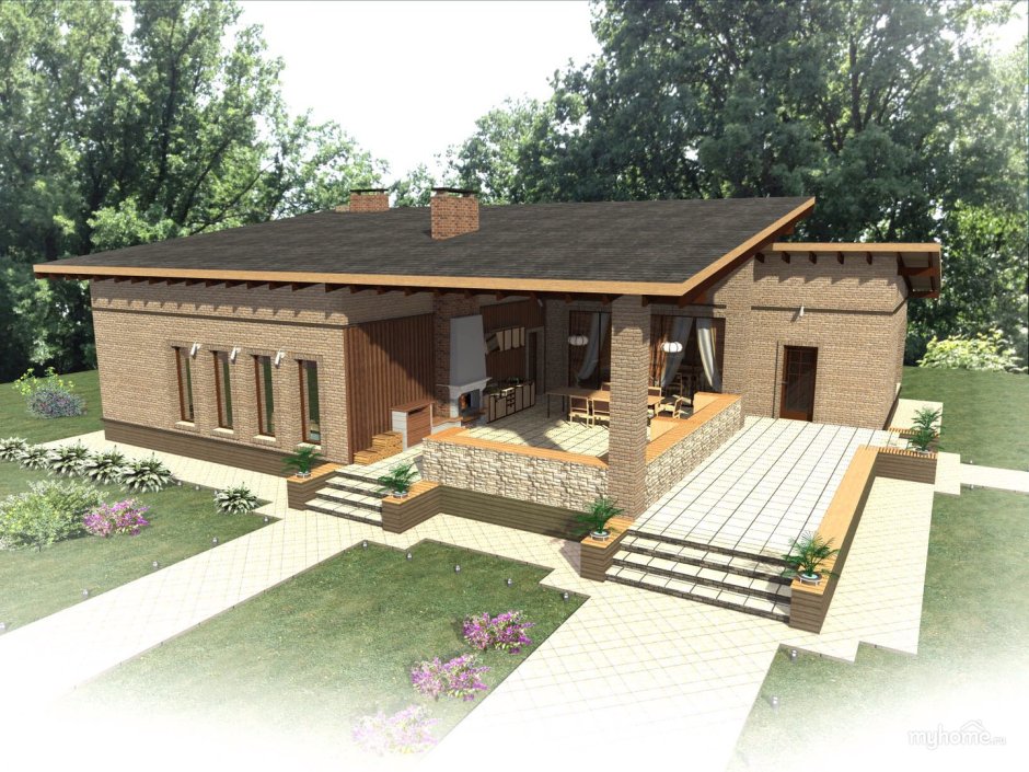 Баня с верандой под одной крышей проекты и летняя беседка