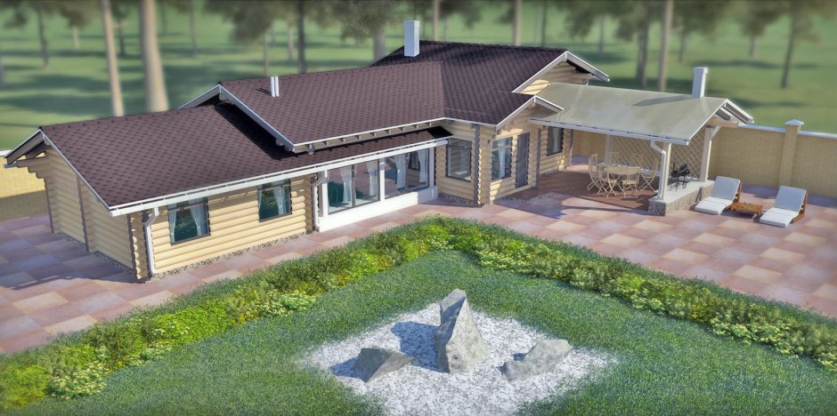 Баня с домом под одной крышей