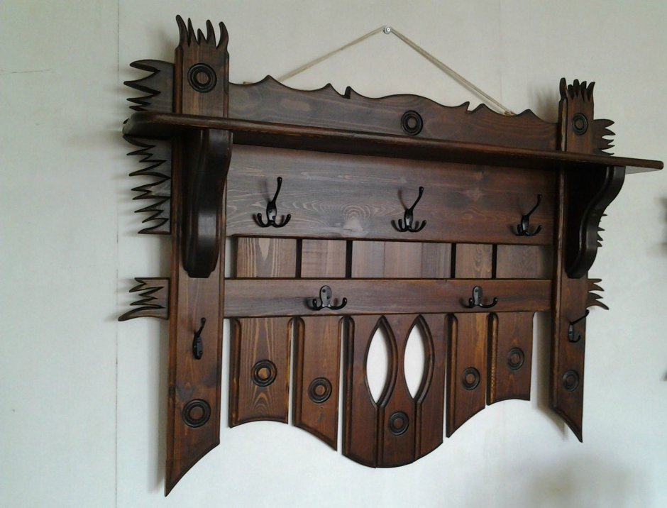 Вешалка под старину из дерева