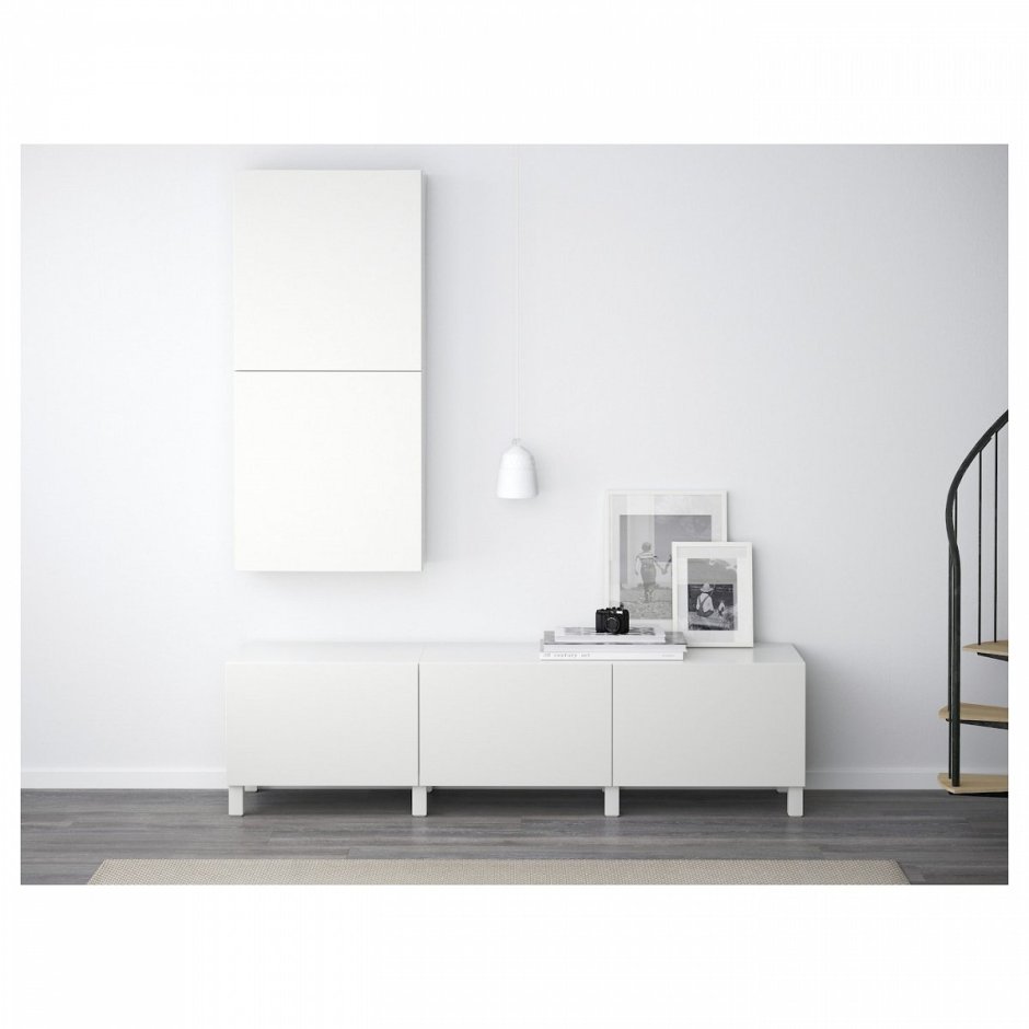 БЕСТО шкаф для ТВ под беленый дуб/Лаппвикен под беленый дуб, 240x42x190 см