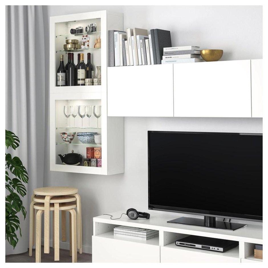 БЕСТО шкаф для ТВ, комбинация, Лаппвикен белый