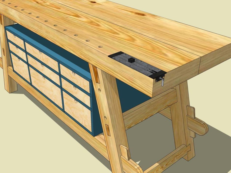 Верстак столярный Sketchup