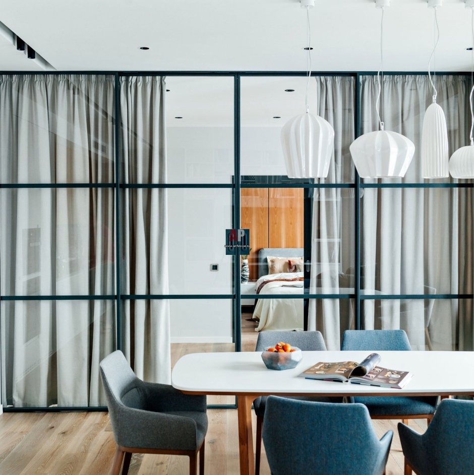 Тюль для зонирования помещения