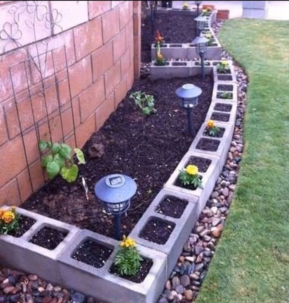 Грядка из керамзитных блоков