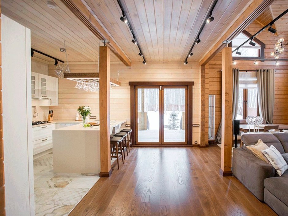 Освещение в доме из бруса