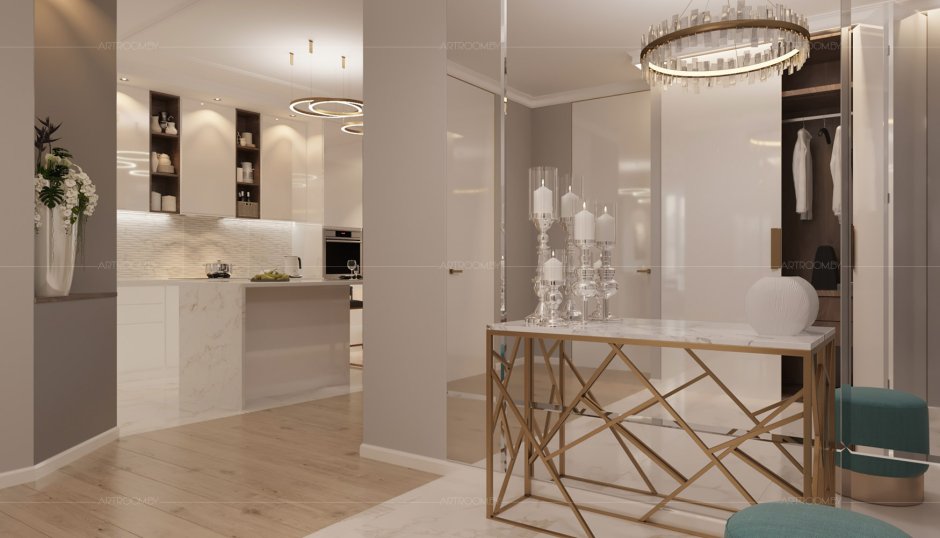 Консоль с зеркалом в прихожую