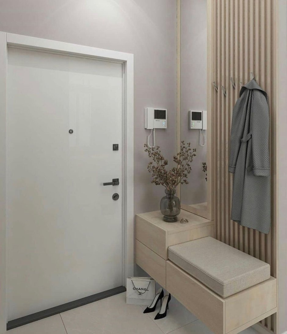 Прихожая с рейками