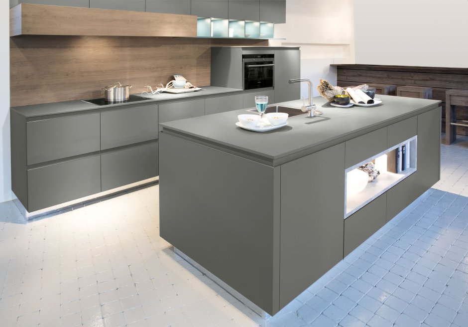 Кухня из ЛДСП Egger дуб Галифакс и бетон