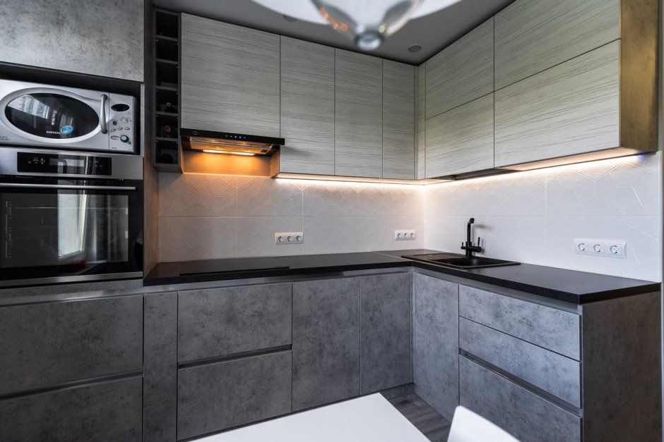 Кухонные фасады под бетон