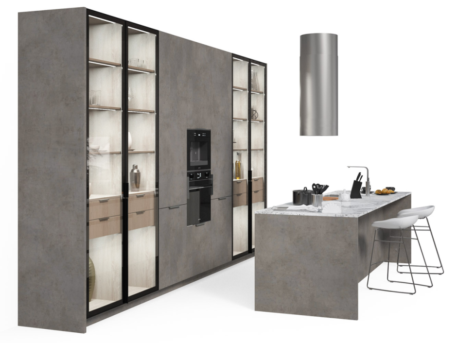 Zetta каменный шпон кухня