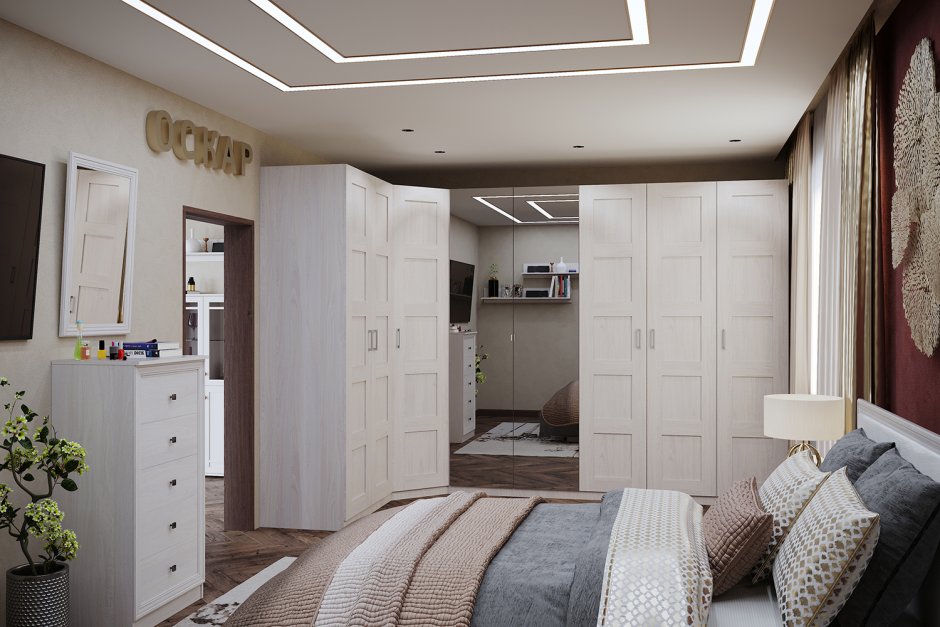 Шкаф хофф Оскар ясень Анкор светлый