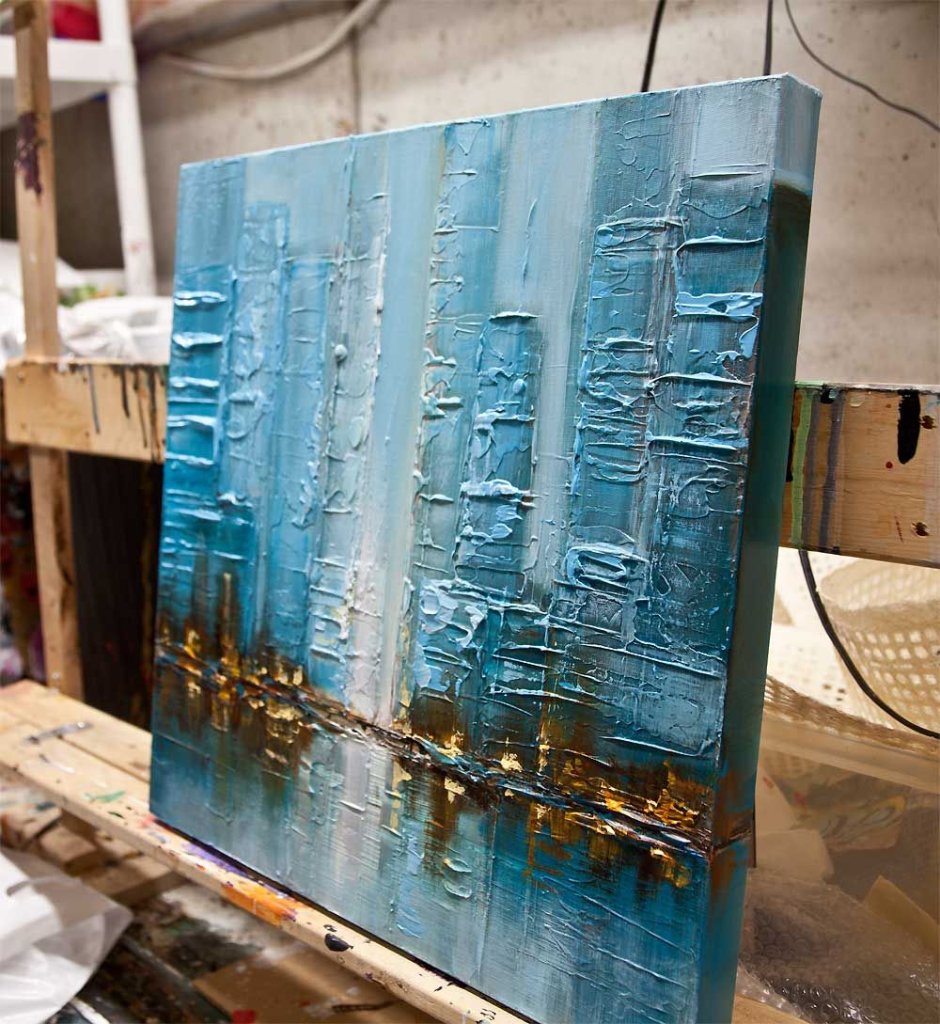 Текстурная паста и акрил