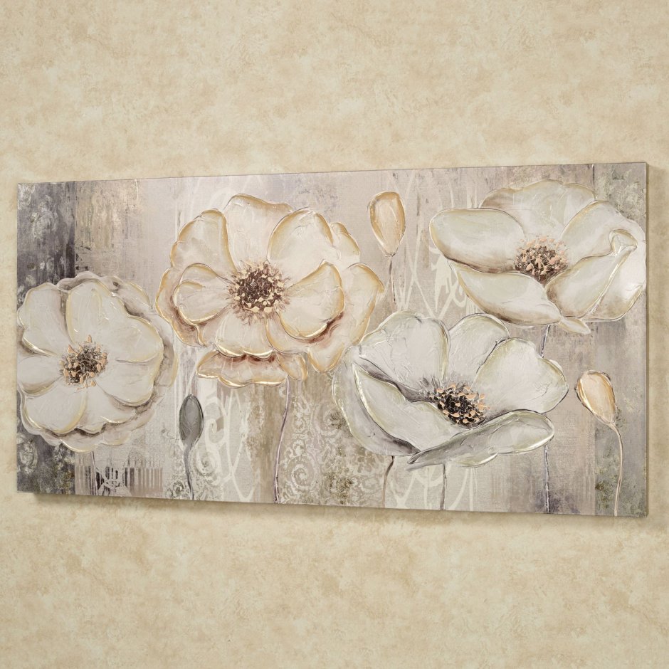 Цветы текстурной пастой