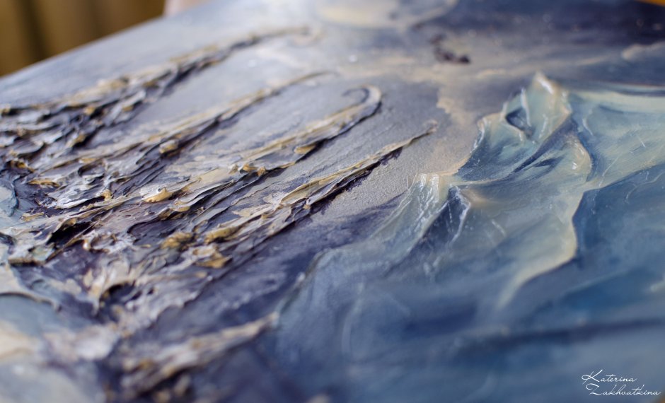 Текстурная паста и акрил