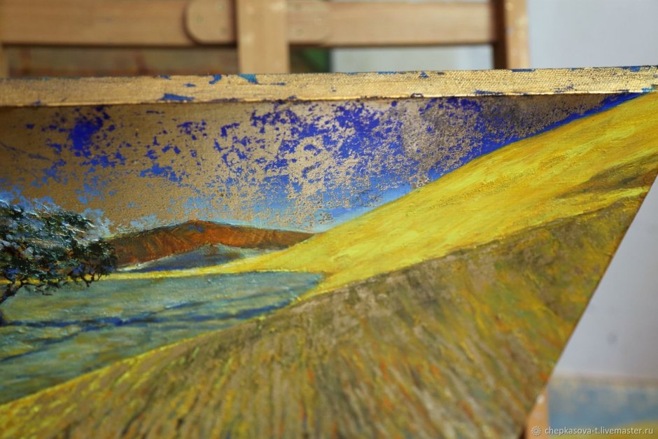 Поталь в живописи акрилом