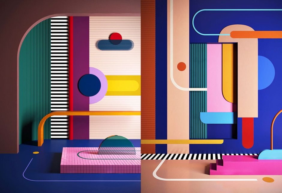 Яркий интерьер