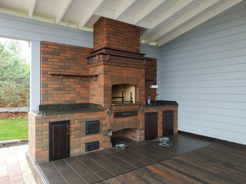 Каминопечь кирпичная