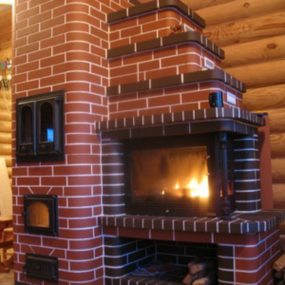 Печка из красного кирпича