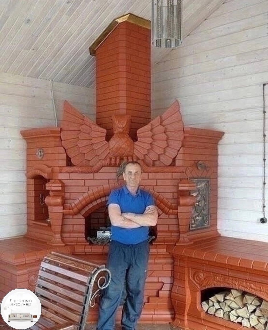 Кирпичная печь в интерьере