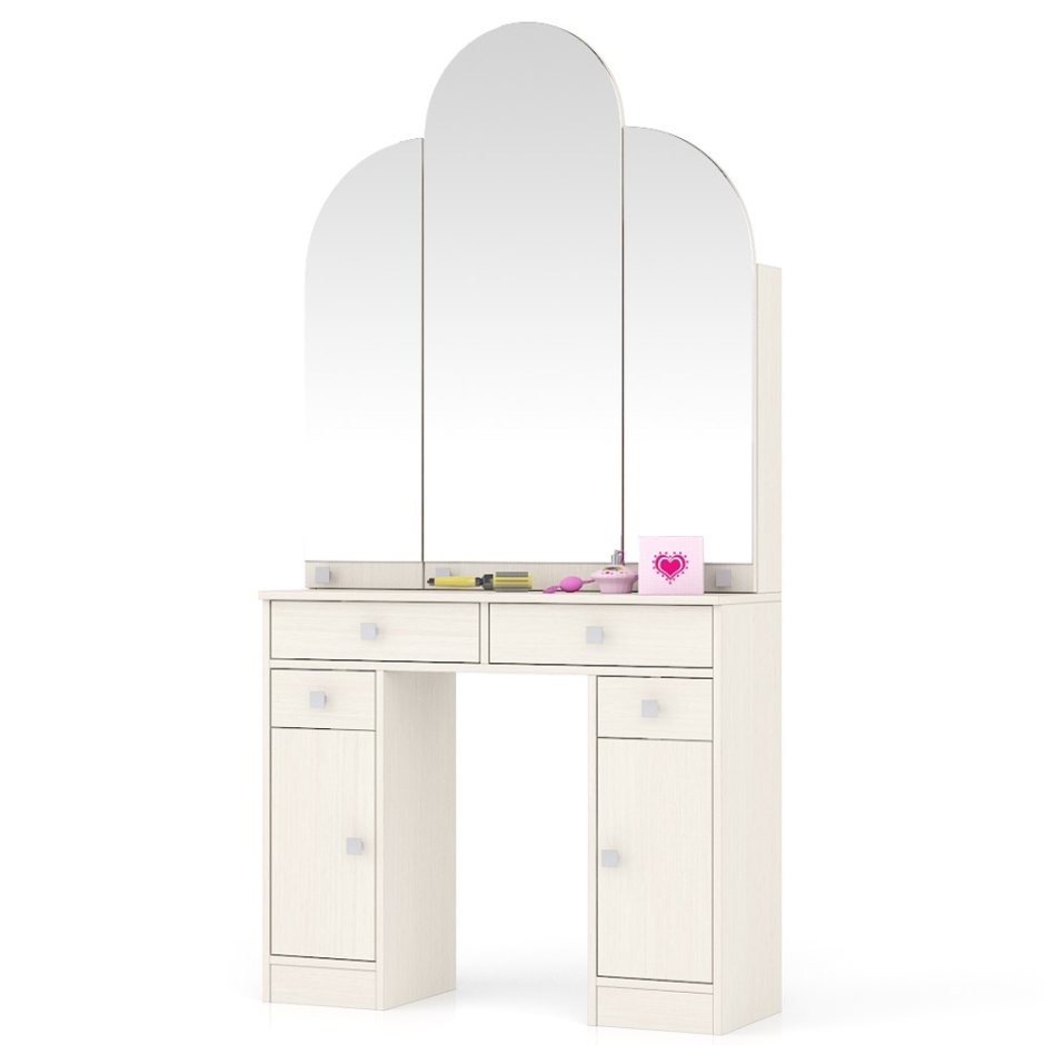 Столик гримерный с зеркалом (2 ящика, зеркало 1000х650)