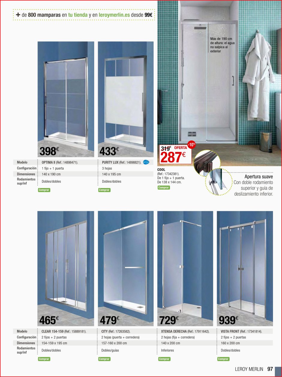 Душевые кабинки в Леруа Мерлен