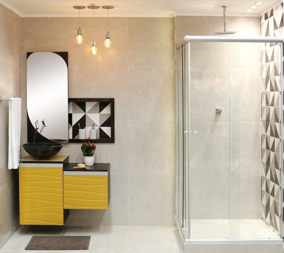 Леруа Мерлен встроенная душевая черная