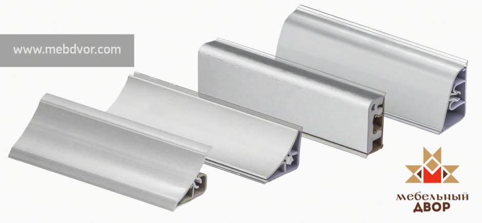 Плинтус алюминиевый гладкий (Рио-с/гл) - серебро, 3м