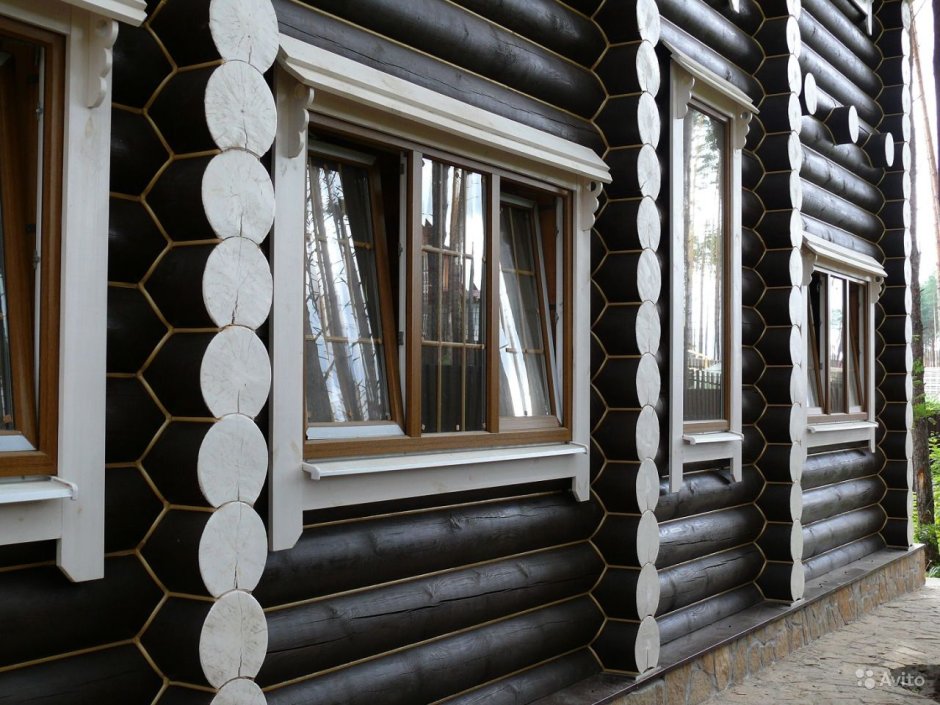 Дом из бревна снаружи цвет