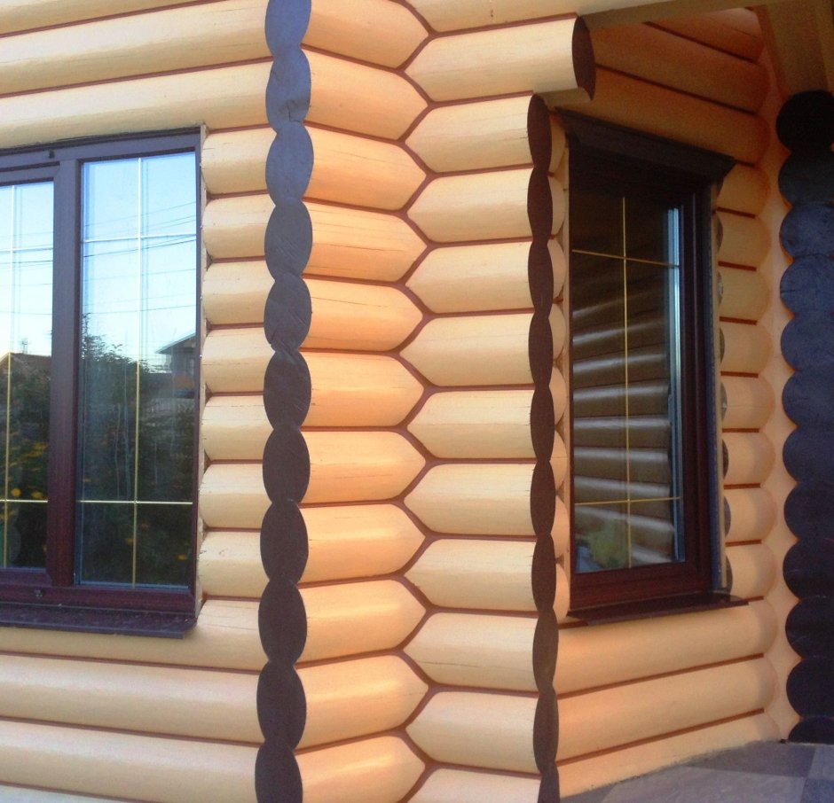 Теплый шов оцилиндрованного бревна