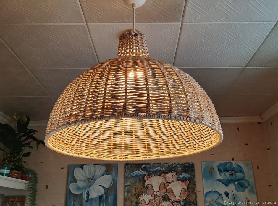 Плетеный абажур