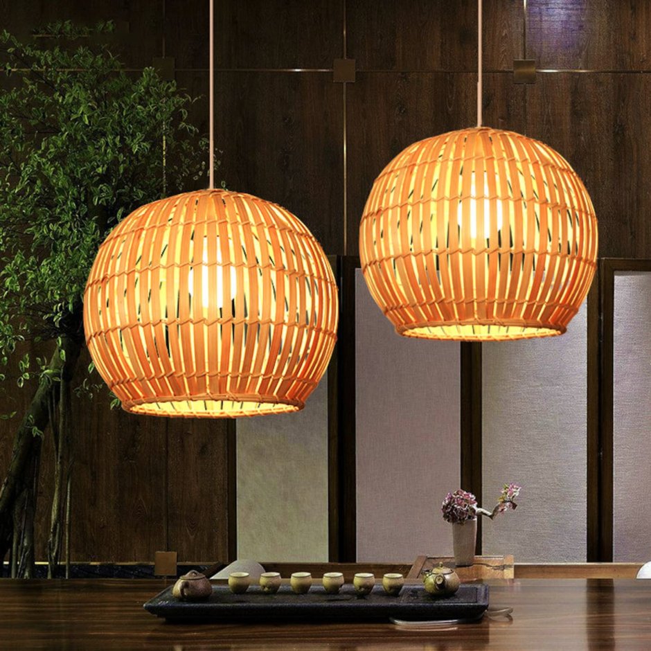 Торшер из бамбука