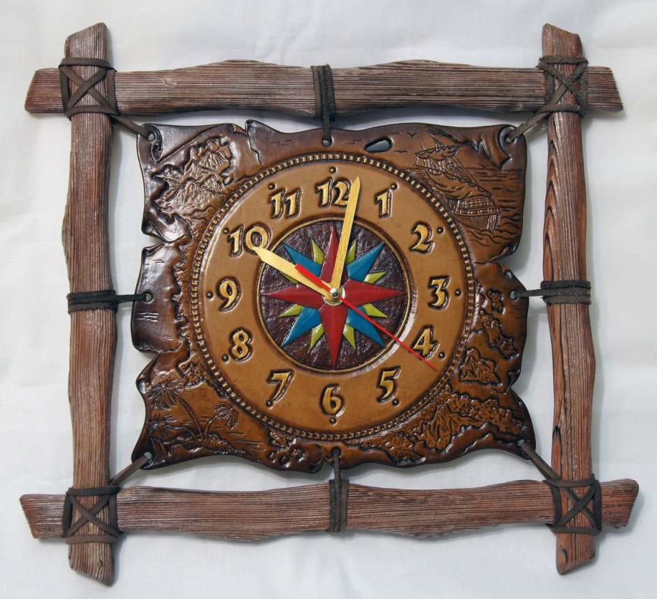 Часы под старину из дерева