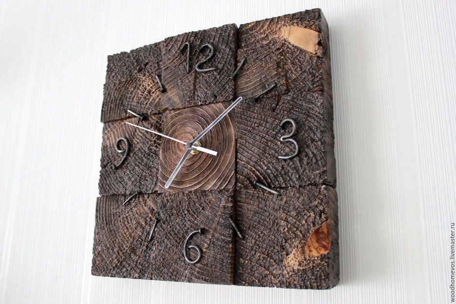 Деревянные часы на стену