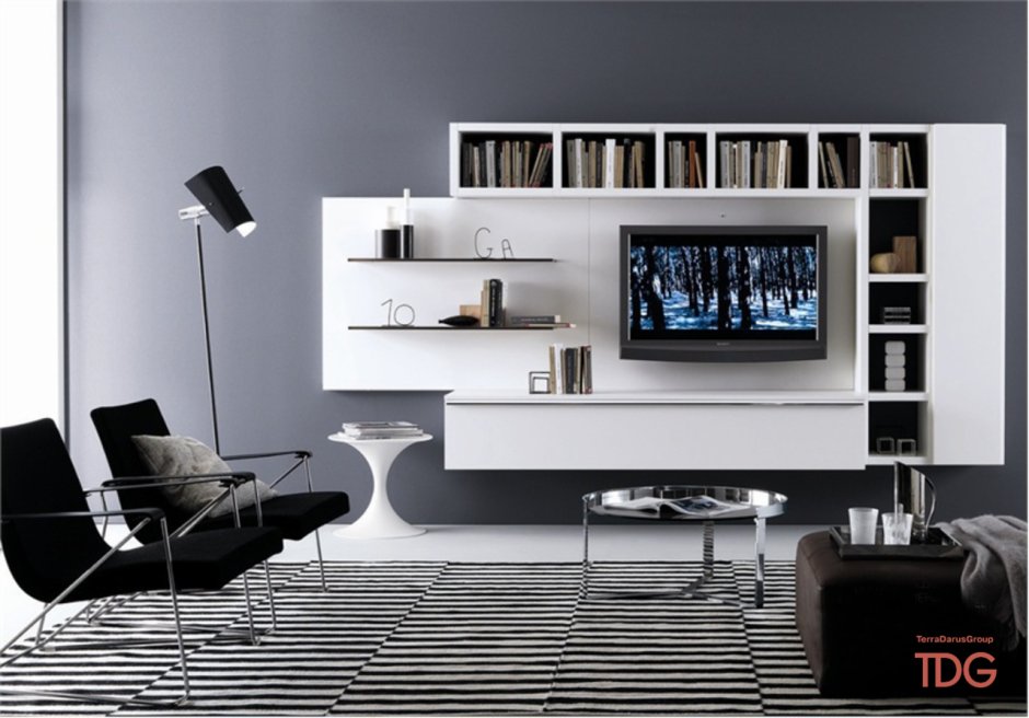 Стенка с открытыми полками