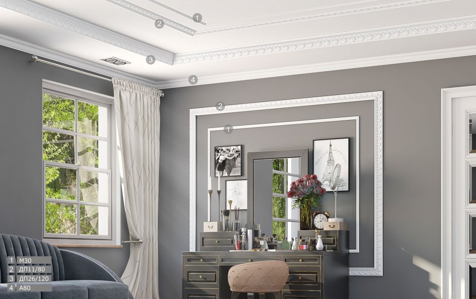 Де багет потолочный плинтус