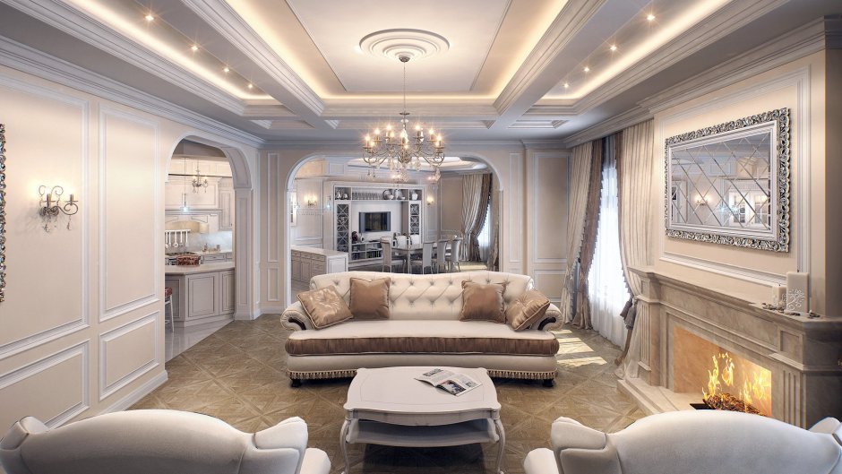 Кессонные потолки Неоклассика