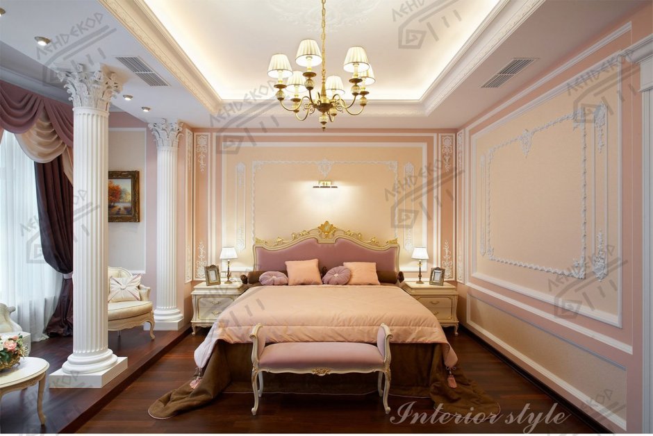 Лепнина в спальне