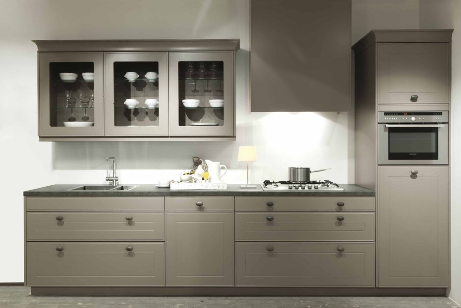 Кухня с ручками кнопками