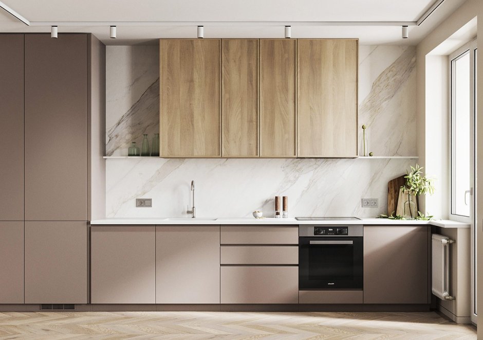 Кухня цвета пудры