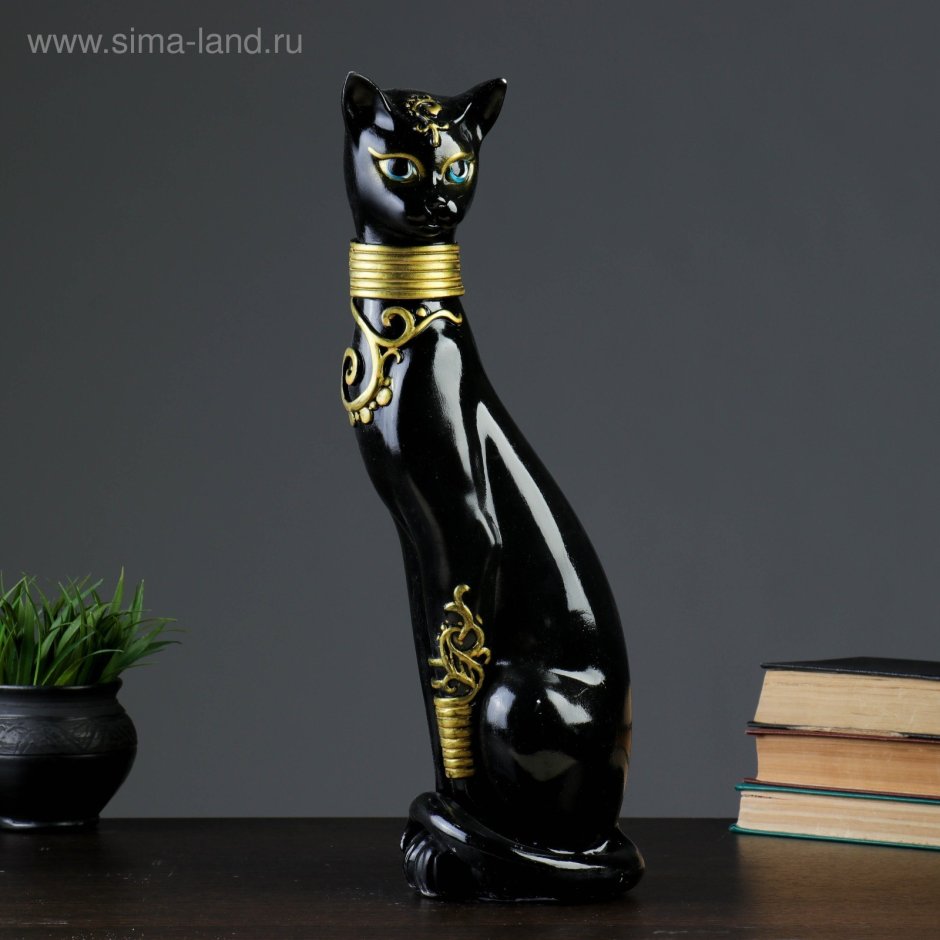 Египетская кошка черная статуэтка