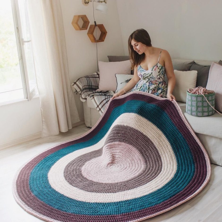 Коврик в ванну из трикотажной пряжи