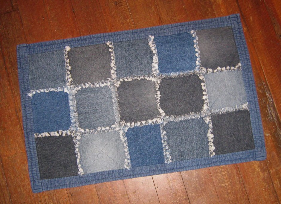 Коврик для ванной из джинс