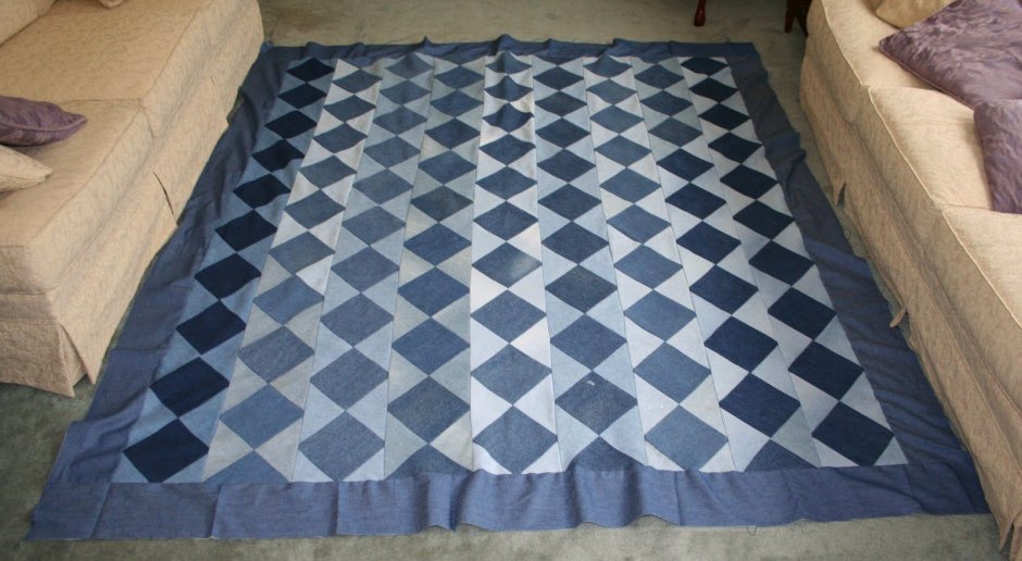 Одеяло пэчворк из джинсы