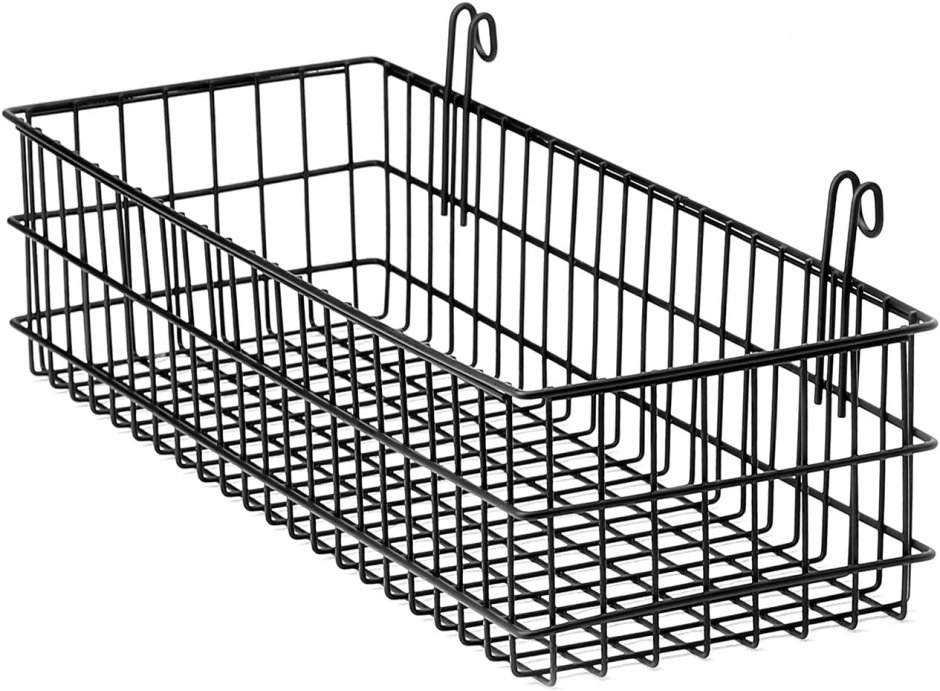 Корзина сетчатая навесная на полку Доляна 40 25.5 14 см цвет белый