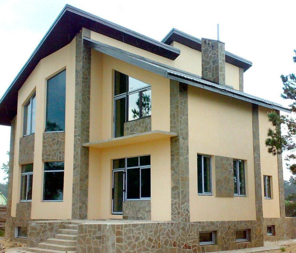 Отделка фасада штукатуркой