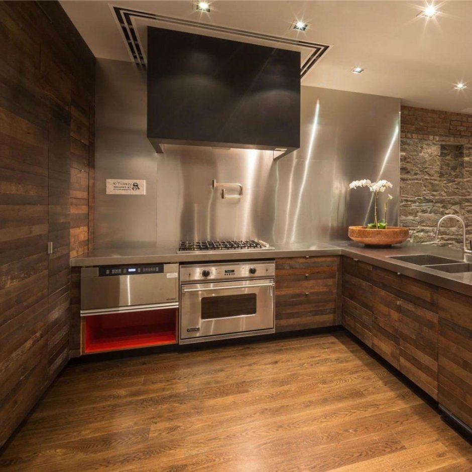 Ламинат на стену в кухне