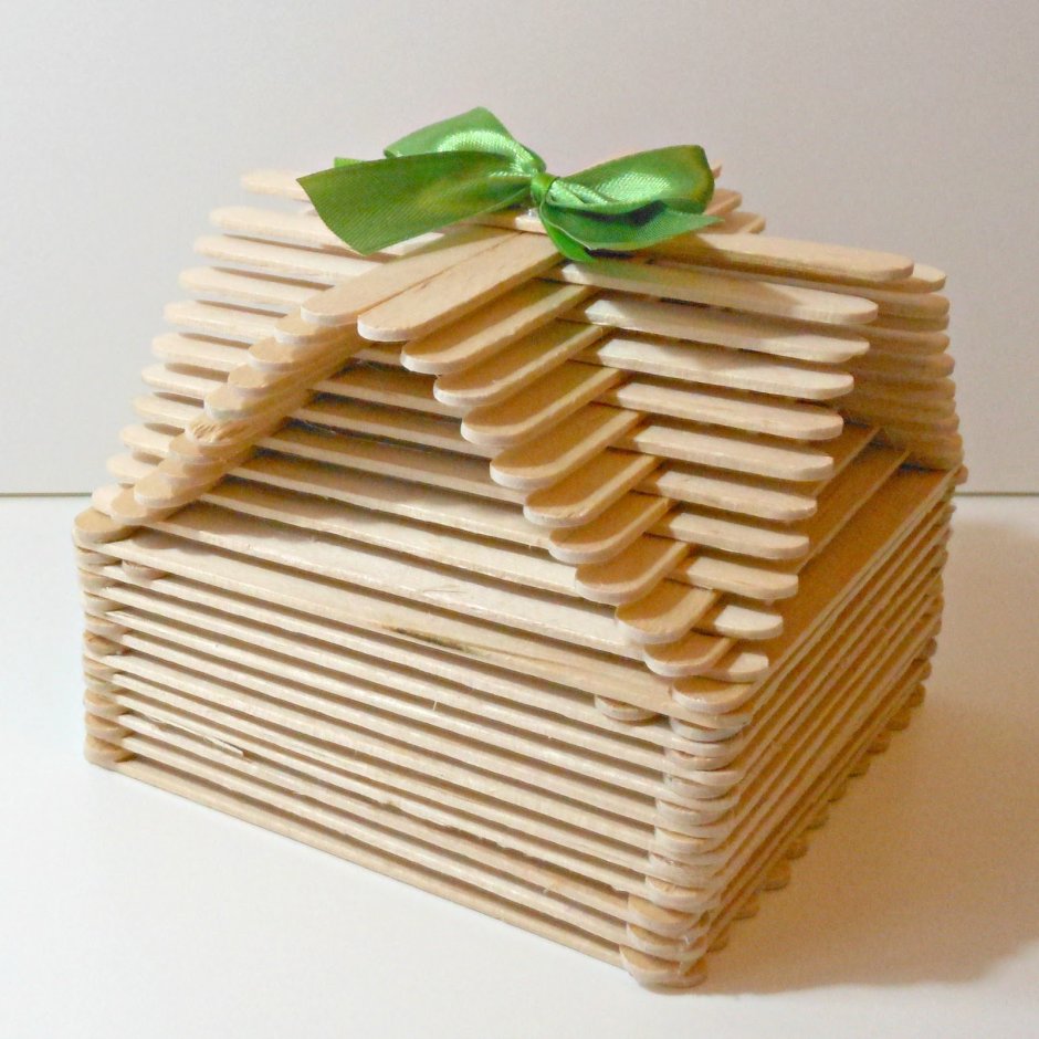 Салфетница из палочек от мороженого